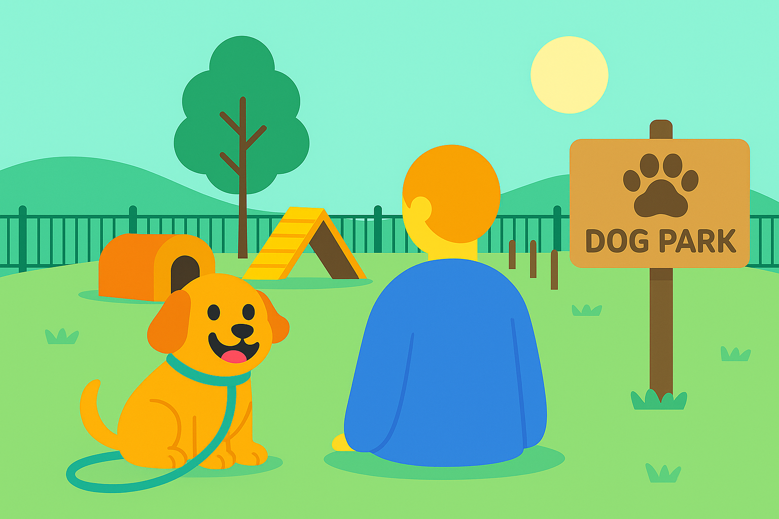 Ilustración del parque canino mejorado